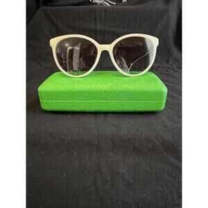 Love Moschino White Frame Sunglasses with Green Case